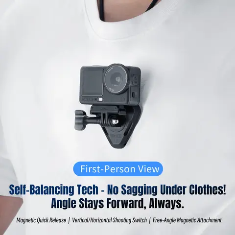 Universal Action Camera Mount For GoPro/For DJI Osmo Pocket 3 2 1/Action4/3 Magnetic Chest Holder Bracket With Adjust Neck Strap