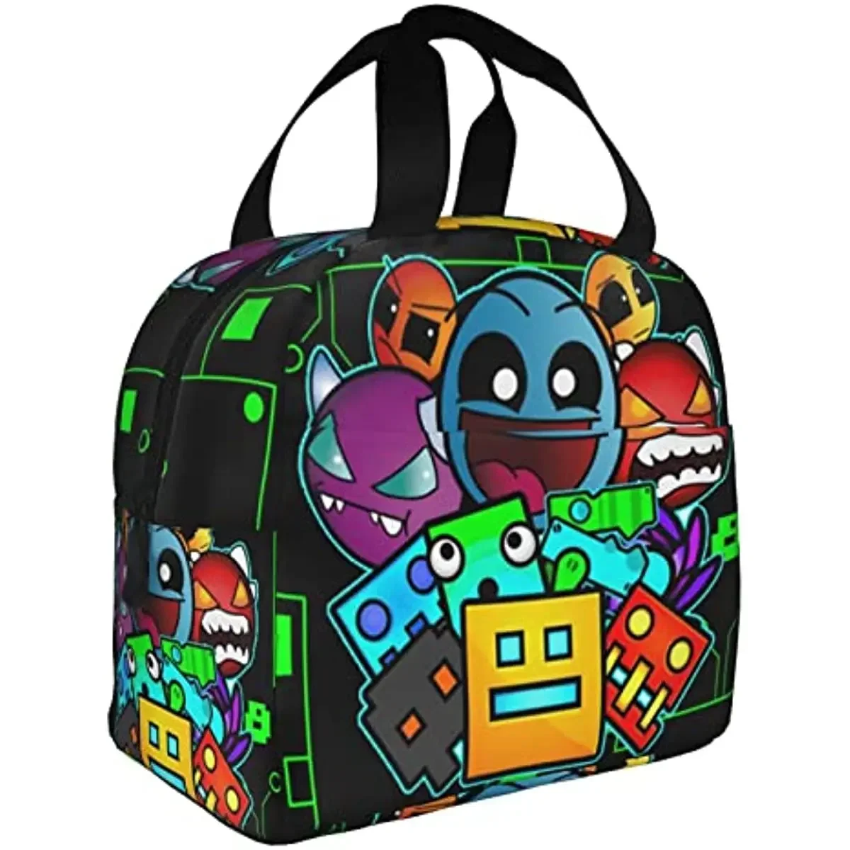 Geometry Cube Gaming Dash Lunch Bags Reusable Insulated Lunch Box 3d Printing Cooler Tote Bag Portable Handbags