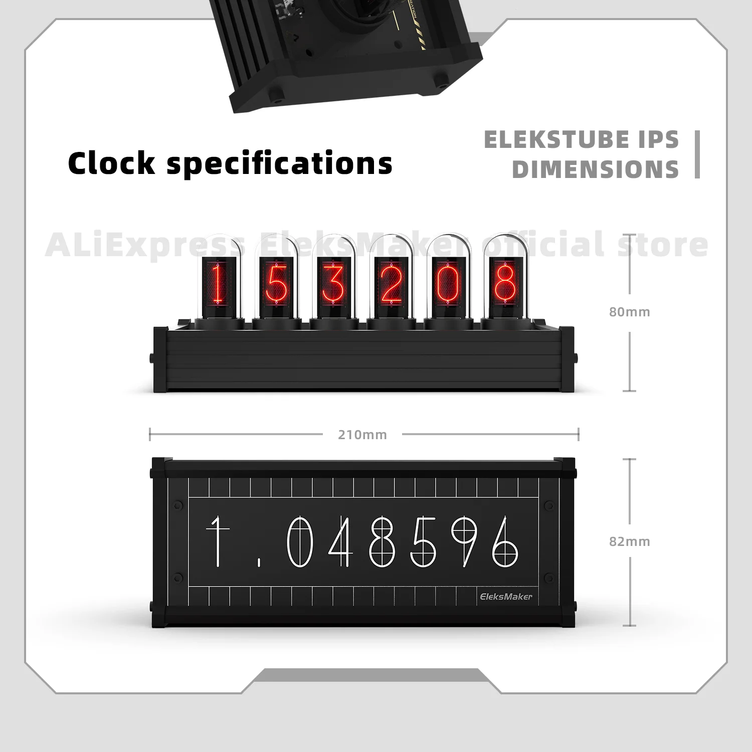 Imagem -06 - Elekmaker-relógio Elétrico Ips Bits Retrô Analógico Tubo Nixie