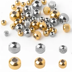 Stainless Steel Gold Color Spacer Beads Fashion Decor Beads Loose Spacer Beads for Jewelry Making DIY Bracelets Necklace