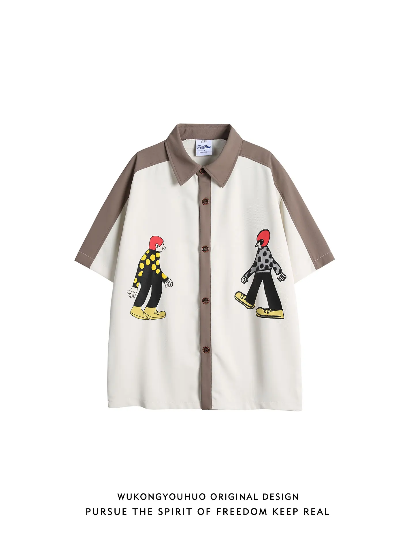 

Loose ort Sve Cartoon Print irt ex Casual Wear Summer Faion f Sve irt Couple Matching Loose Fit irt