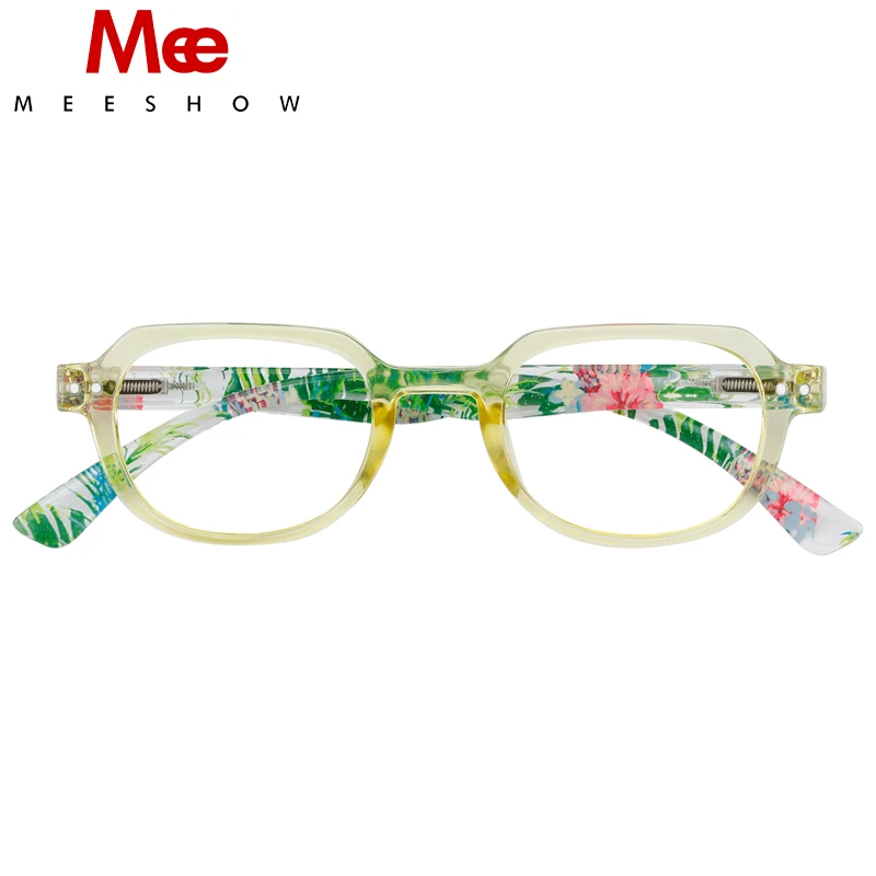 Meeshow Summer New design Reading Glasses Women's Retro Glass Frame Men Europe Stylish Brand eyeglasses Green Crystal Lesebrille