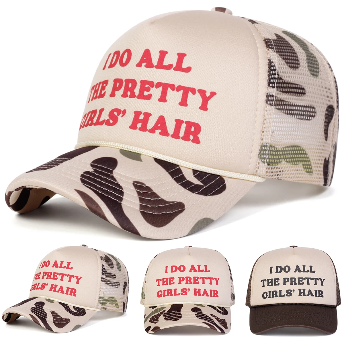 Unisex I DO ALL THE PRETTY GIRLS' HAIR Baseball Net Caps Spring Summer Outdoor Adjustable Casual Hats Sunscreen Hat Sports Cap
