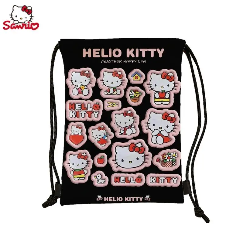 Kawaii Sanrio Anime Canvas Bag Cute Hello Kitty Cartoon Large Capacity Shoulder Storage Bag Shoe Bag Basketball Bag Girls Toys