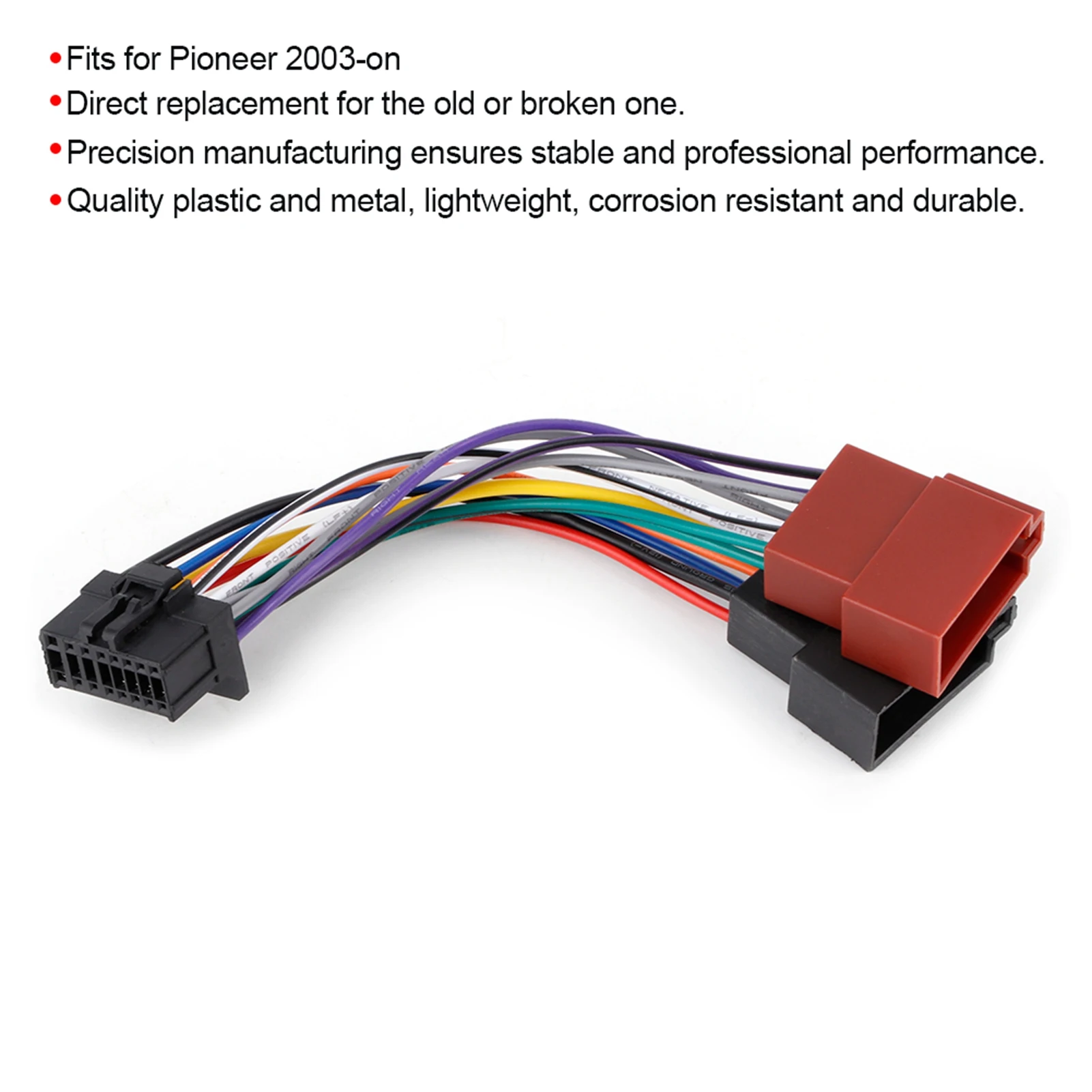 16pin Stereo Harness Stereo Harness Car Stereo Harness 16pin Port to Mini Iso 8pin Plug Wiring Cable Fits for  2003‑on