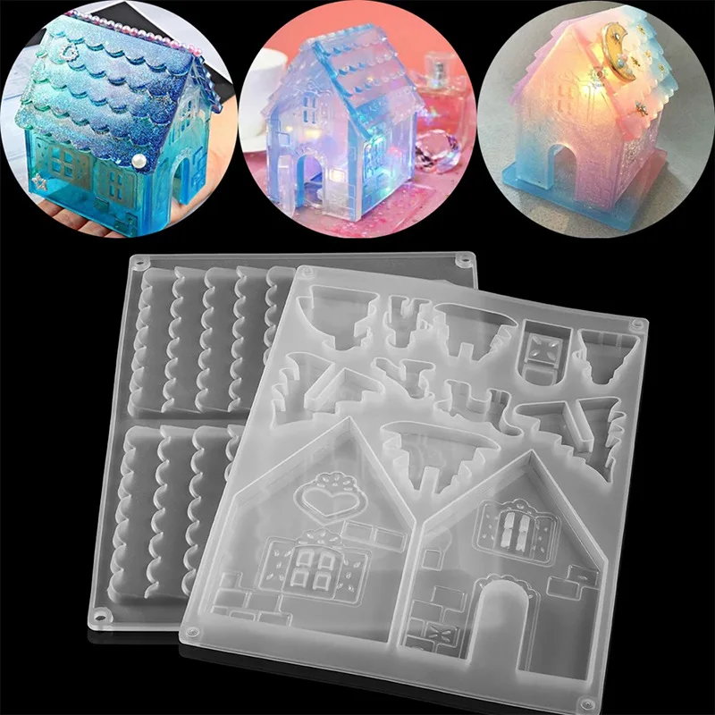 Crystal Glue Drop DIY Epoxy Mirror Three-Dimensional Combination Christmas Ice Lattice House A Set Of Silicone Mold