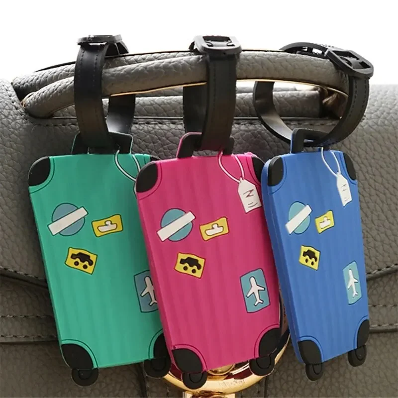 3D Silicone Luggage Tag Drip Glue Pattern Travel Suitcase ID Tag PVC Waterproof Backpack Label Unique Design Baggage Identifier