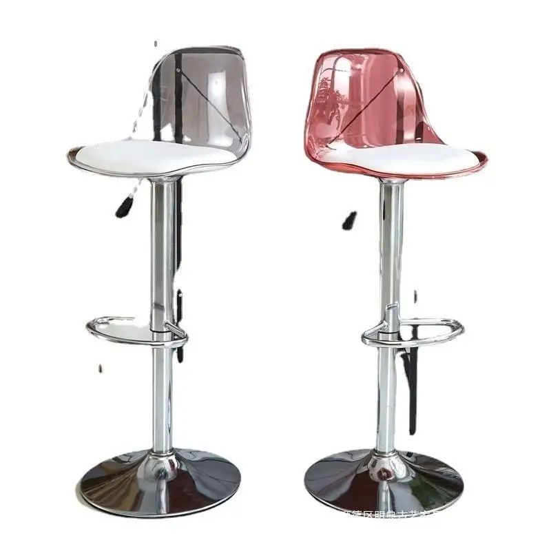 Light luxury bar desk chair bar cashier front desk can be rotated and lifted to stabilize large chassis high-footed acrylic back