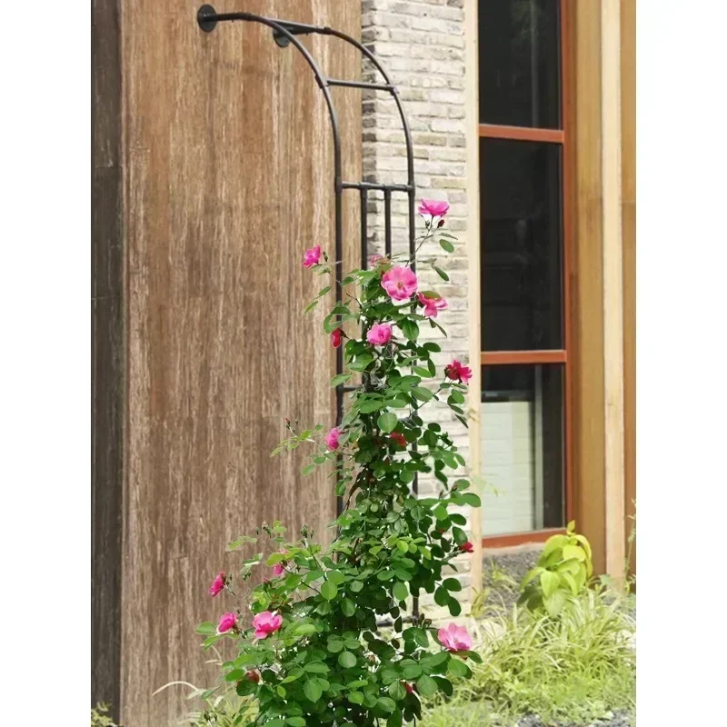 Support de fleurs demi-arc pour le jardinage, support de vigne grimpante pour roses, étagère de raisin pour villa de jardin, support de fleurs demi-arc contre le mur