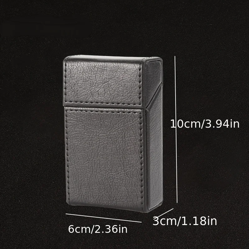 Leather tobacco box 20 cigars whole package portable retro fashion flip cover tobacco box business high-end cigarette box view 3