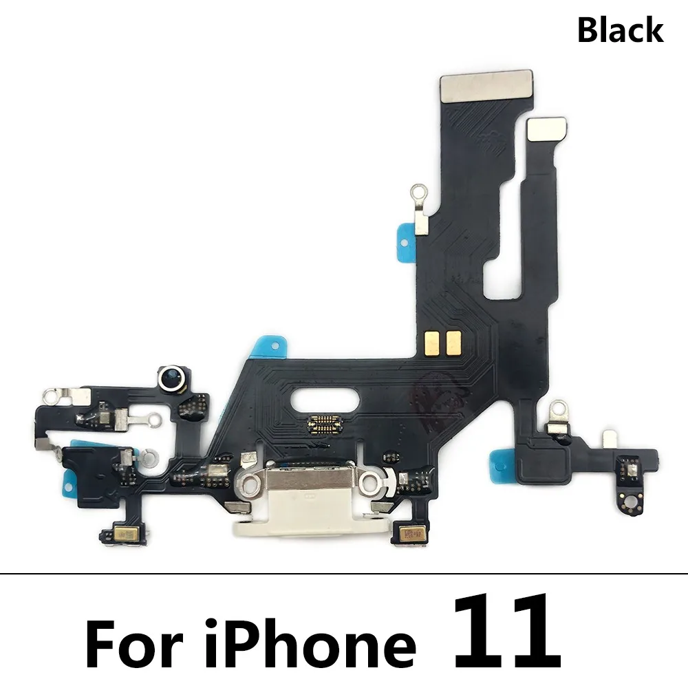 USB Charging Charger Port Flex Cable For iPhone 11 12 13 Pro Max Dock Connector With Microphone IC Ribbon Replacement Parts