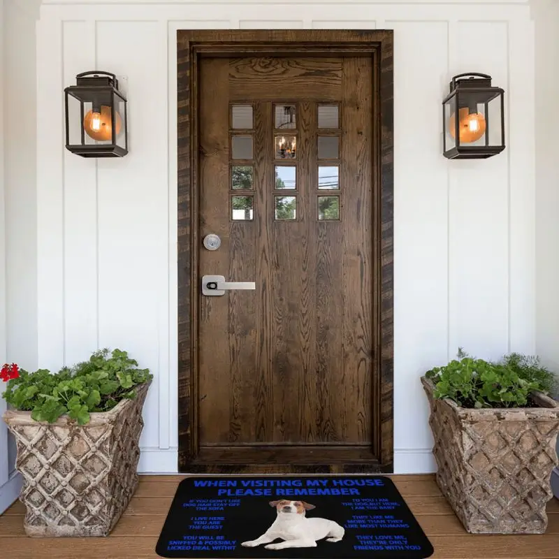 Jack Russell Terrier Dog Front Door Mat Anti-Slip Indoor Waterproof Doormat Garden Garage Entrance Rug Carpet