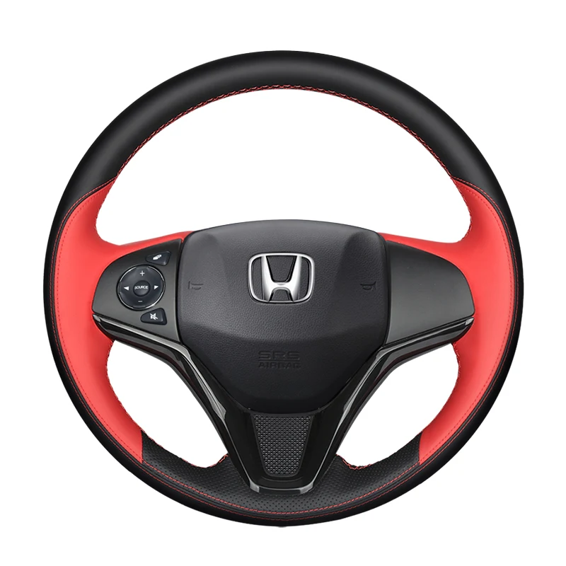 For Honda CR-V Civic xrv Vrzel Accord Jade City Fit Avancier Envix Greiz Berze Leather Hand Stitched Steering Wheel Cover