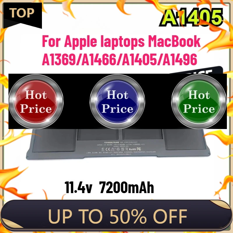 

Новый аккумулятор для ноутбука 7200 мАч A1405 совместим с MacBook Air 13" A1369 A1496/A1377
