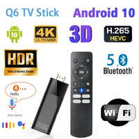 Smart TV Stick Android 10 BT 5.2 4K HDR10 2GB 16GB Q6 TV Android Dual Wifi 4G 5G Voice remote control Smart TV Stick