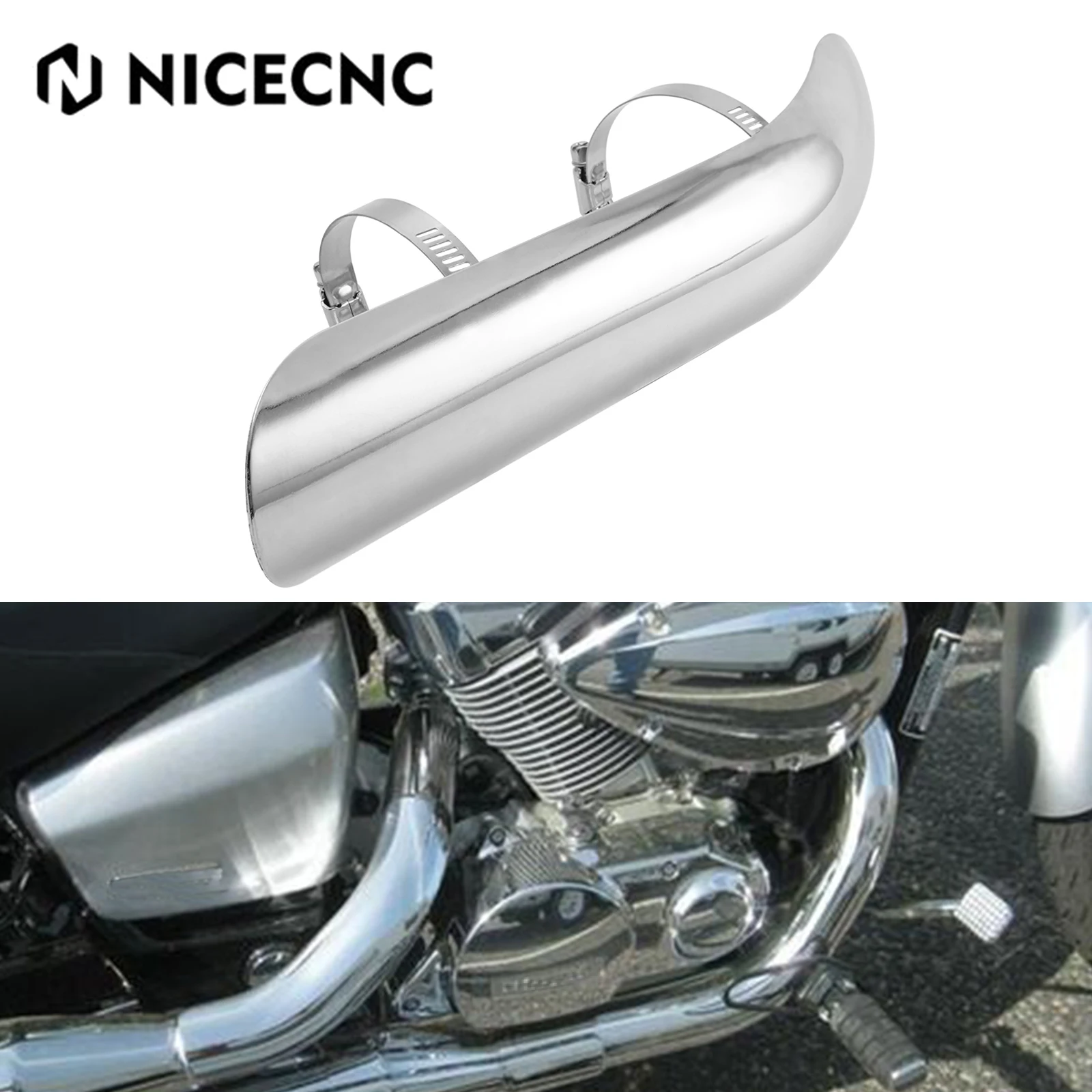 For Honda Shadow 750 Aero 750 Spirit Exhaust Pipe Heat Shield Cover VT750C VT750C2 VT750DC VTX1300C VTX1300R VTX1300S VTX1300T