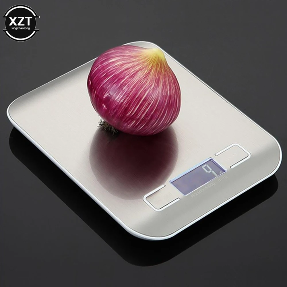 1PCS Electronic Digital Scales 5kg 10kg Weights Scale Stainless Steel Food Balance Measure Tools LED Display Kitchen Scale