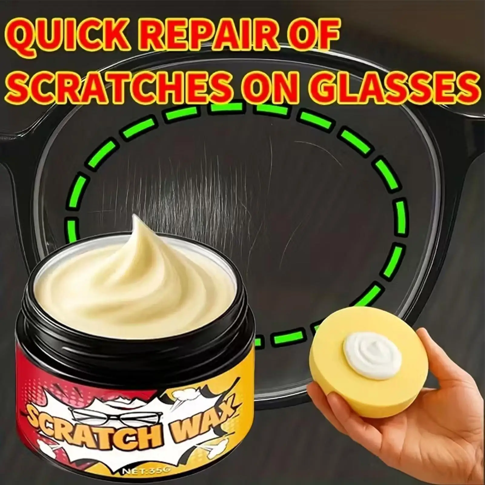 35g Scratch Remover for Eyeglasses Lens Polishing Paste for Glasses Remove Fine Scratches from Plastic  Glass Lenses Repair