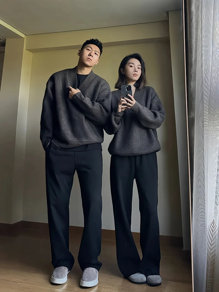 

Мужские прямые спортивные штаны на подкладке Cleanfit, зимние повседневные удобные спортивные длинные брюки в американском стиле для пар