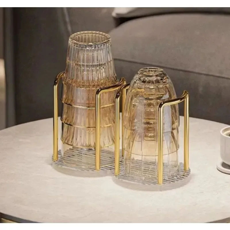 1/2PC Luxury Disposable Cup Storage Holder Water Tea Cups Dispenser Rack Shelf with Longer Stick MugDisplay Stand HomeOrganizer