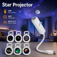 Portable USB Galaxy Projector Lamp Adjustable Starry Night Light For Bedroom Car Interior Home Mood Lighting Atmosphere Light