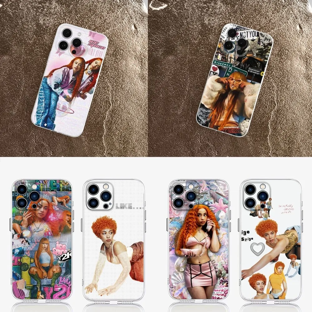 

I-Ice Spice Singer Phone Case For IPhone 16,15,14,13,11,12 Pro Max Mini X XR XS 7,8 Plus SE Soft Clear Shockproof Soft Cover