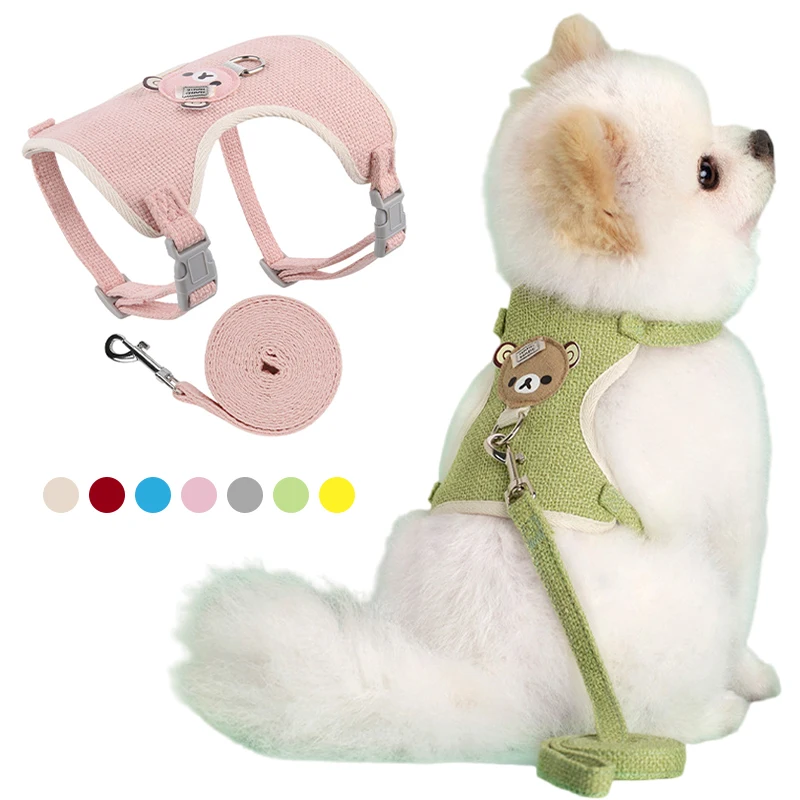 Simpatico set di guinzagli per animali domestici per cani di piccola taglia media Gatto che cammina Piombo Chihuahua Bunny Gilet Imbracatura Collare