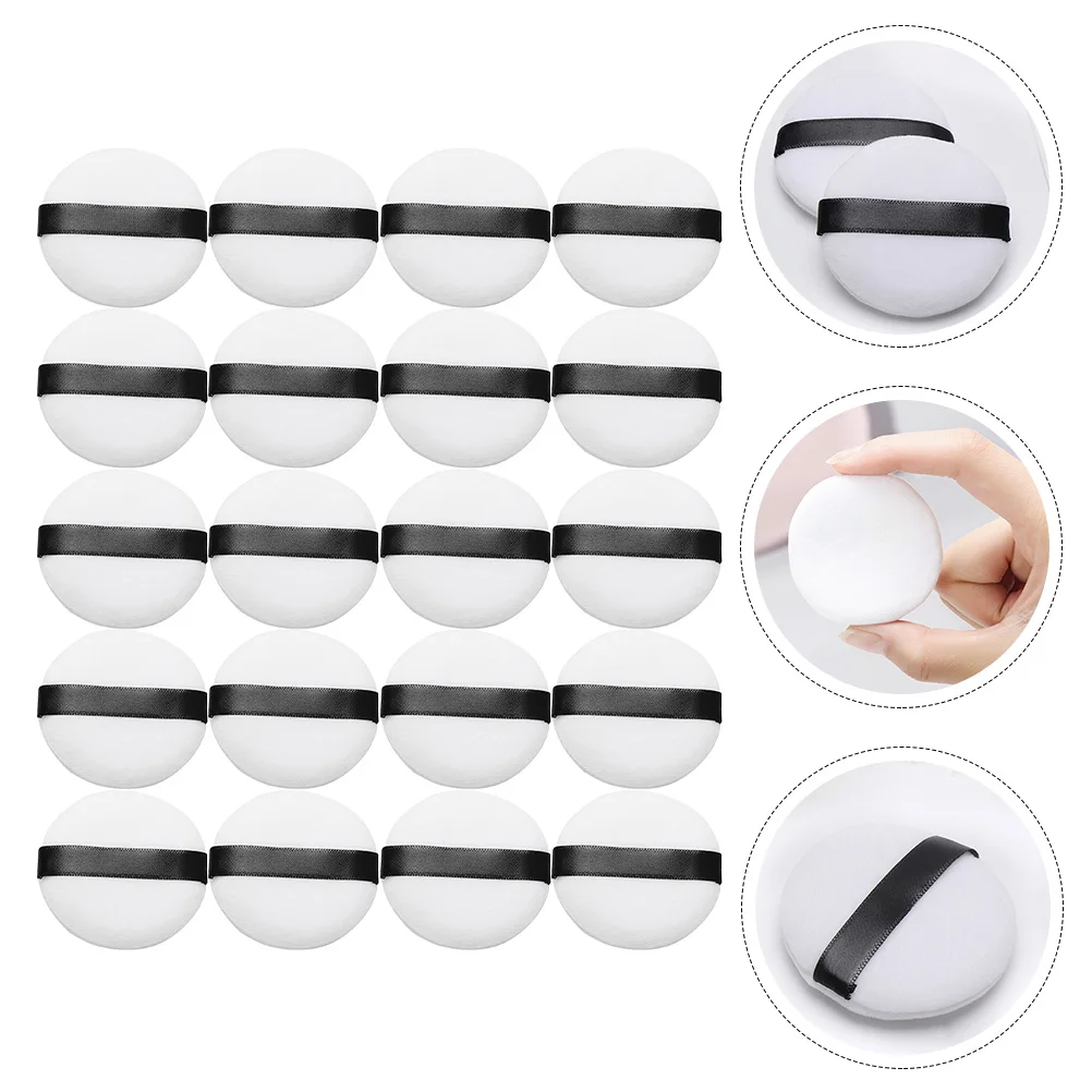 

20 Pcs Puff Flocking Powder Beauty for Body Tool Setting Makeup Applicators White