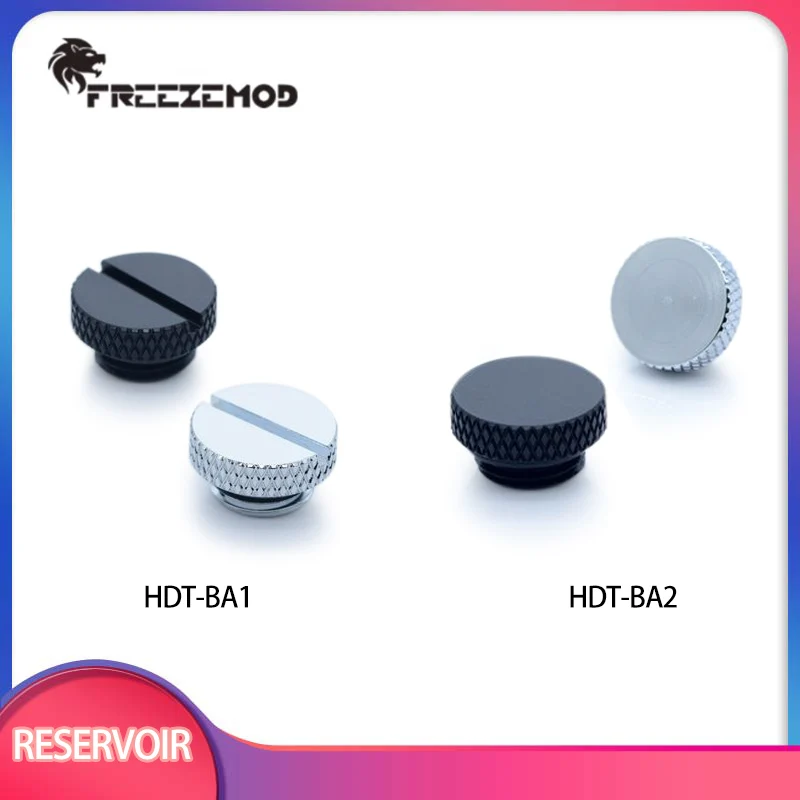 FREEZEMOD Computer Water Cooler Brass Fitting Sealing Lock Hand Twisted End Plug Water Stop Coin Type Plug Black/wilver HDT-BA1