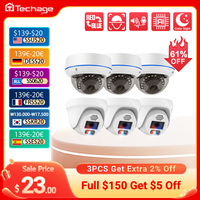 Techage 4MP / 5MP / 8MP POE Сетевые камеры Домашняя безопасность 1 / 2 / 3PCS Антидиверсионные сферические камеры