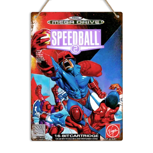 SPEEDBALL 2 Sega Mega Drive Metal Sign Retro Console Game Art Print Gaming Gift