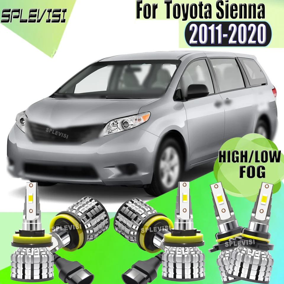 

12V High Performance SPLEVISI LED Car High Low Beam Foglamp Bulbs For Toyota Sienna 2011 2012 2013 2014 2015 2016 2017 2018-2020