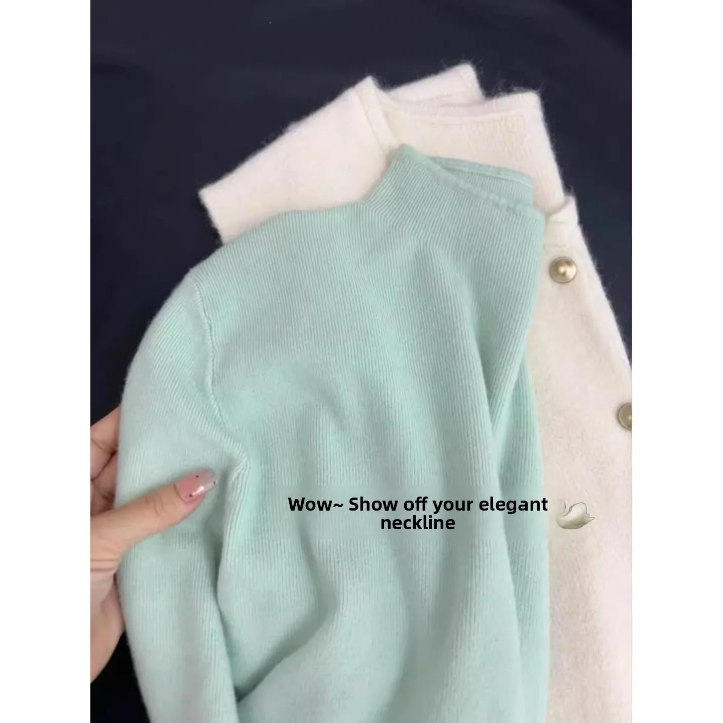 

Soft Cozy Knitted Base Layer Top Women's Fashion Autumn Winter Small Stand Collar Simple Design plus Size Sweater Korean Styl...