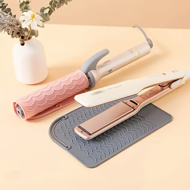 새로운 플러스 사이즈 실리콘 내열 매트 휴대용 여행용 열전도 패드 커버 (컬링 아이언, 플랫 아이언 헤어 스트레이트너용)