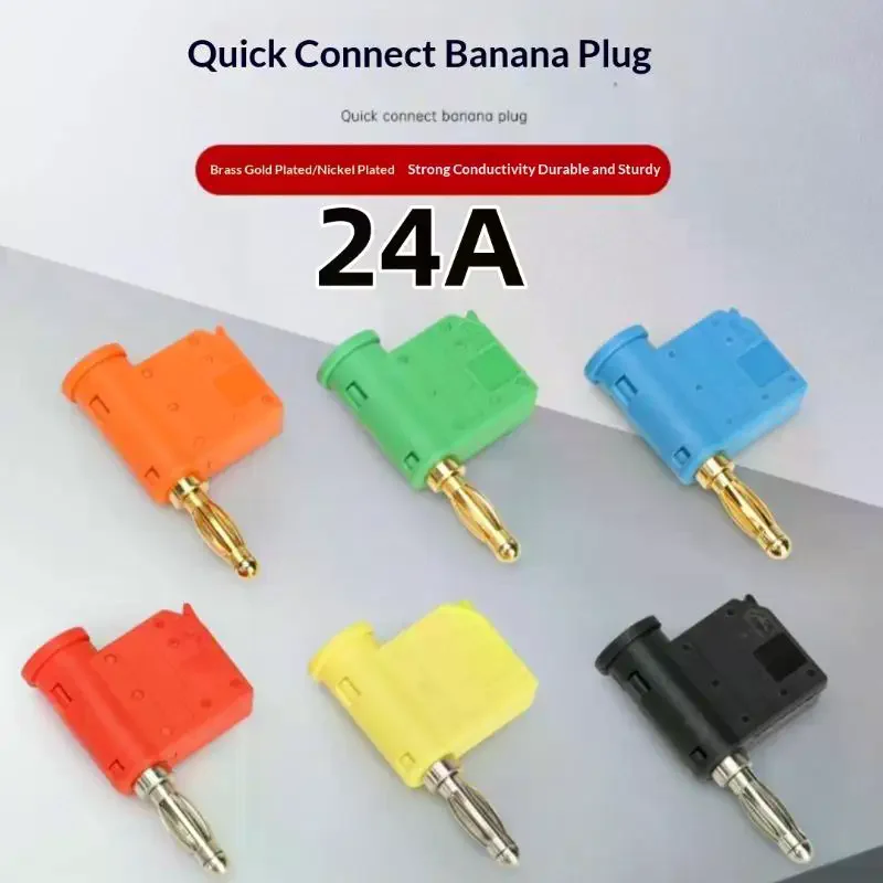 High Current 24A Solderless Banana Plug 4mm Wire Connector for Speaker Audio Cable DIY Fast Installation Experiment Tools