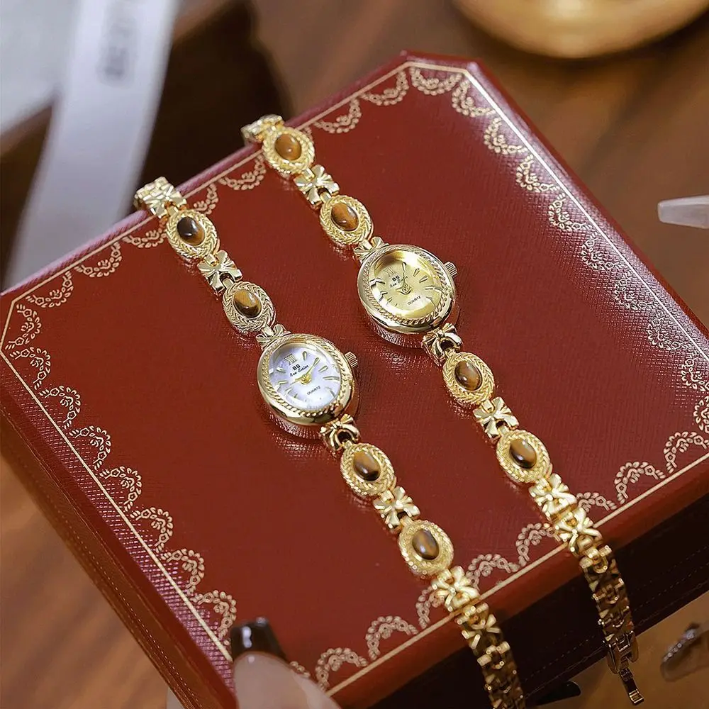 

Модные элегантные женские часы-браслет, изысканные кварцевые наручные часы в стиле ретро, декоративные портативные женские наручные часы, женский подарок