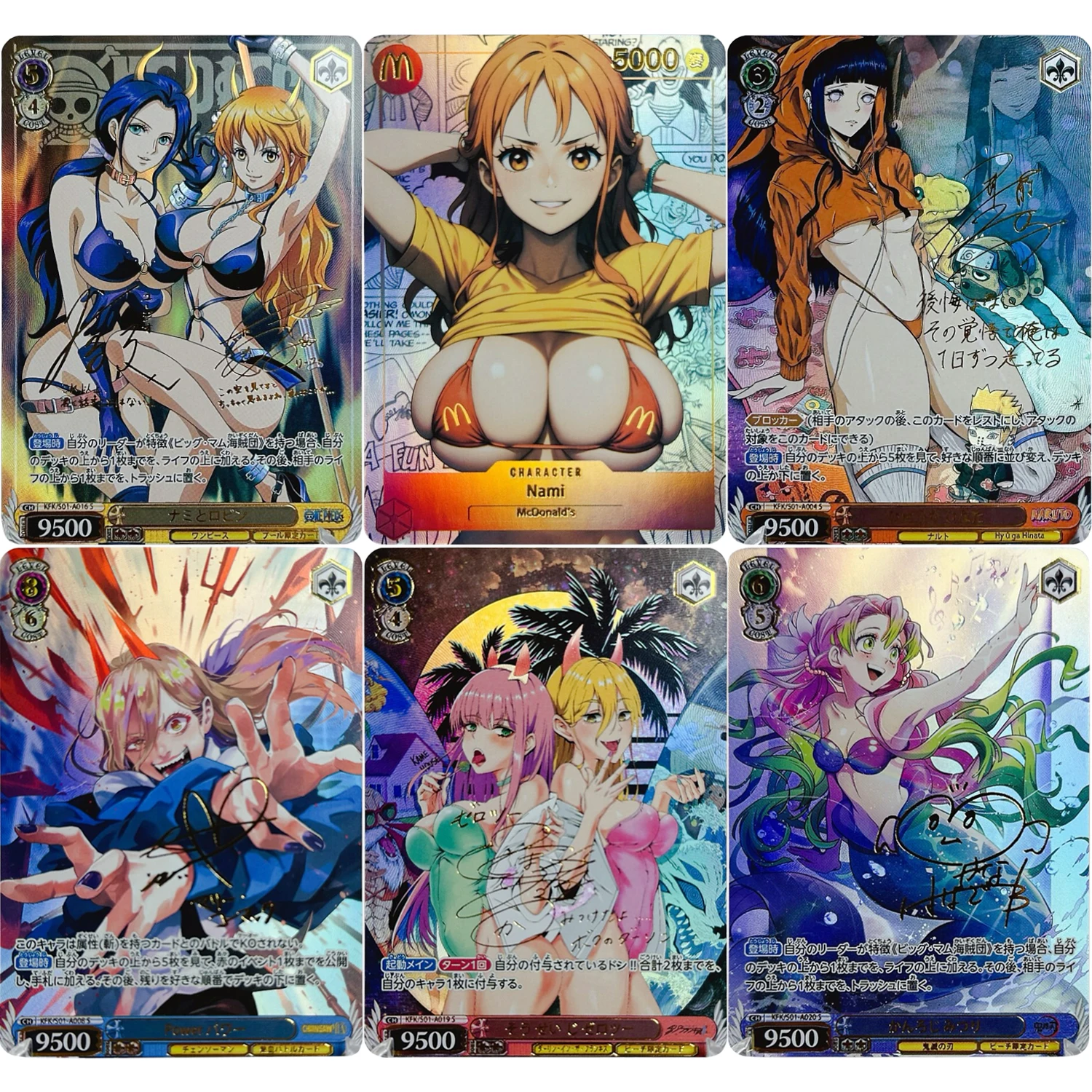 Diy One Piece Nami Robin Anime Girls Zero Two Hyuga Hinata Single Card Classic Game Anime Collection Cards Gift Toys