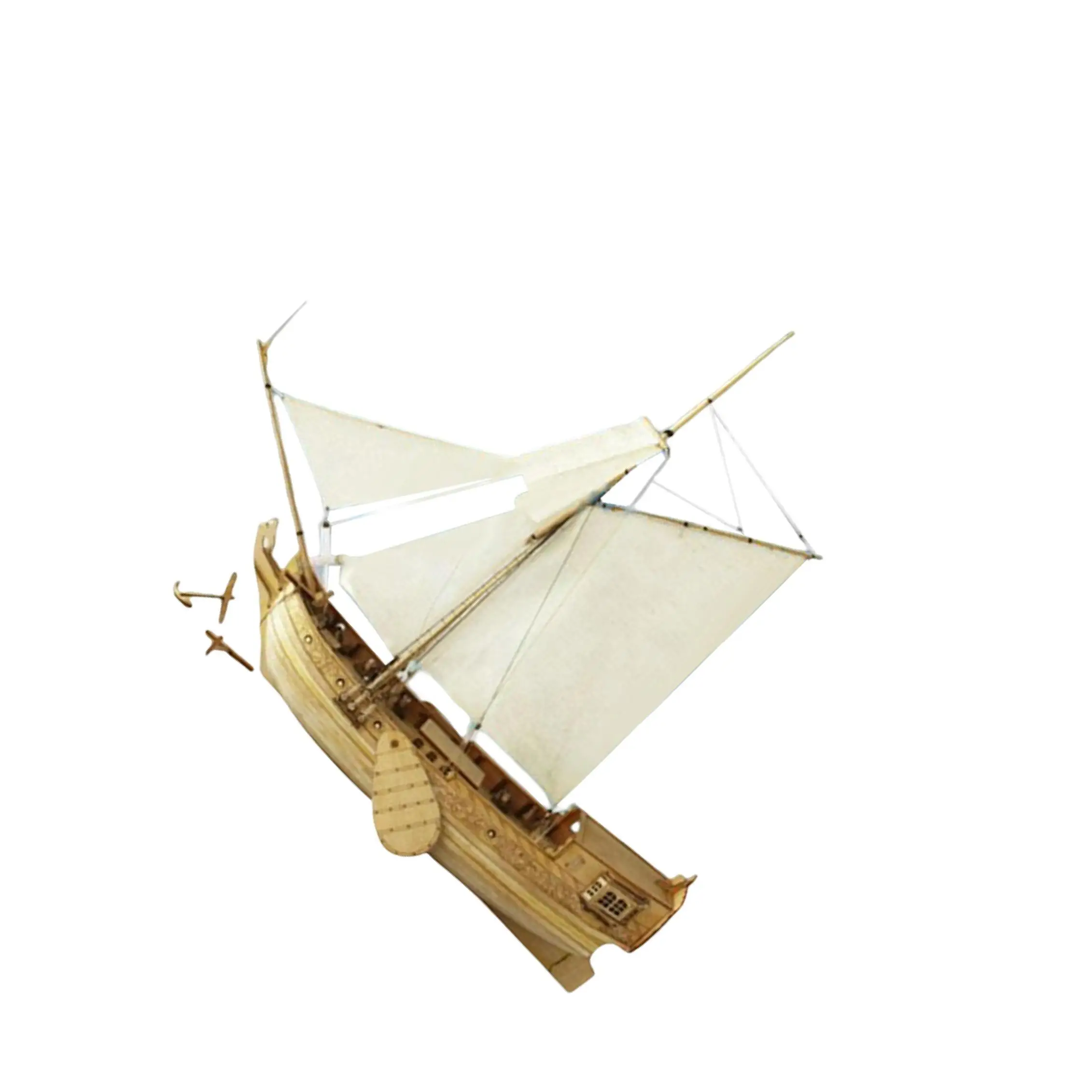 

Sailing Boat Model DIY Wood Crafts Vessel Educational Toy for Kids Boys Toy no bronze cannon