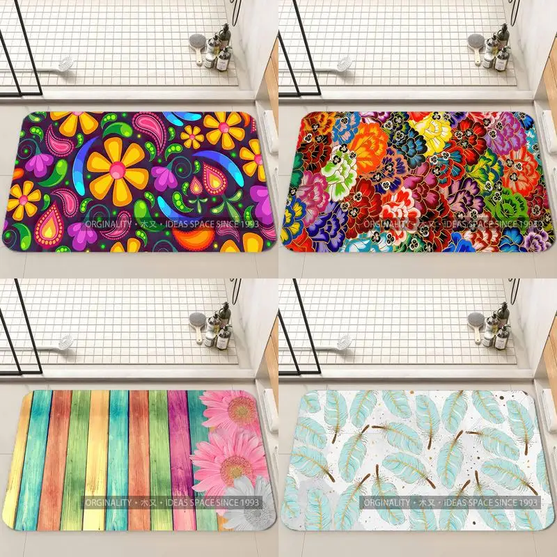 

Colorful Floral Pattern Mat Living Room Decoration Home Sofa Non-Slip Carpet Study Bedroom Tatami Children'S Soft Floor Mat