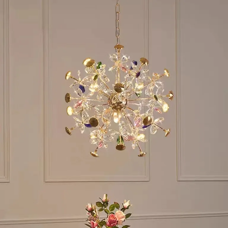 sandyha postmodern luxury crystal chandelier warm petal light hanglamp suspensao luminarias sala de estar e jantar quarto 01