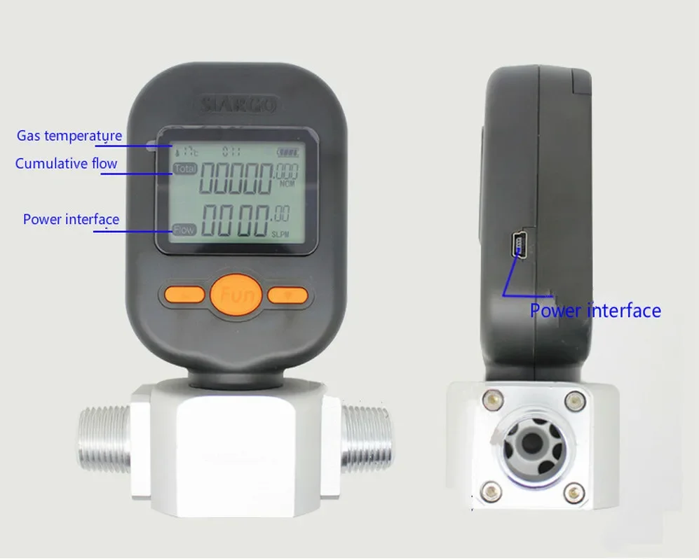 1pc 10/25/200L/MIN gas mass flow meter for Air oxygen nitrogen compressed air digital rate tester