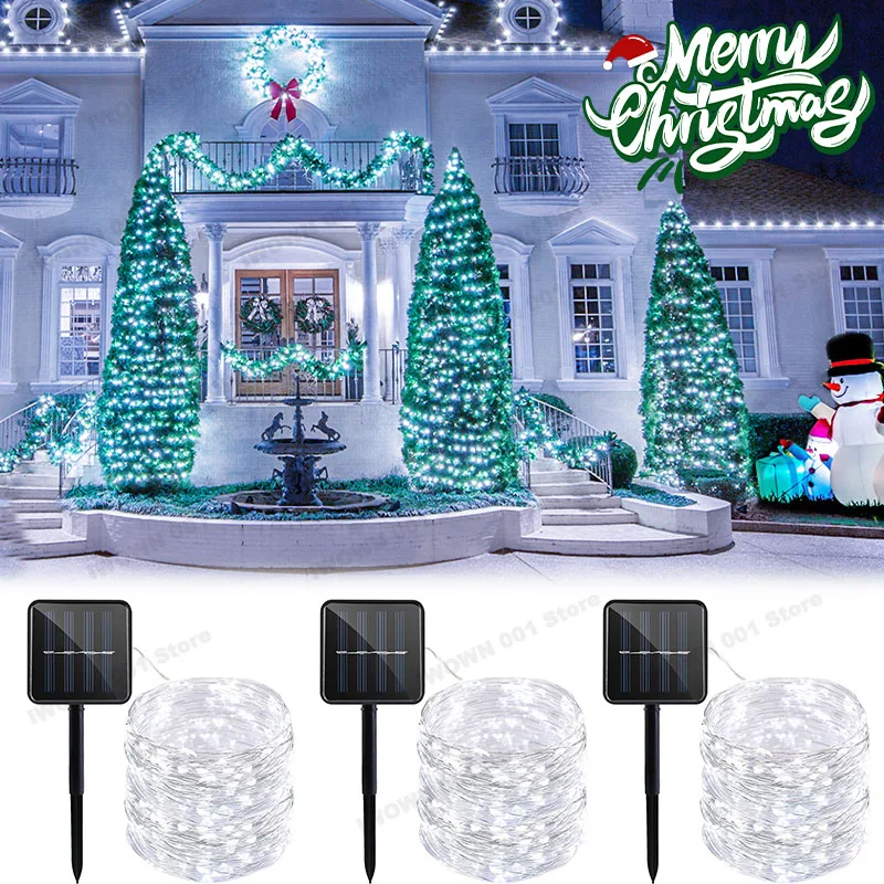Solar Light String Outdoor Waterproof 8-mode Copper Wire Fairy Tale Light Christmas Light Used For Outdoor Garden