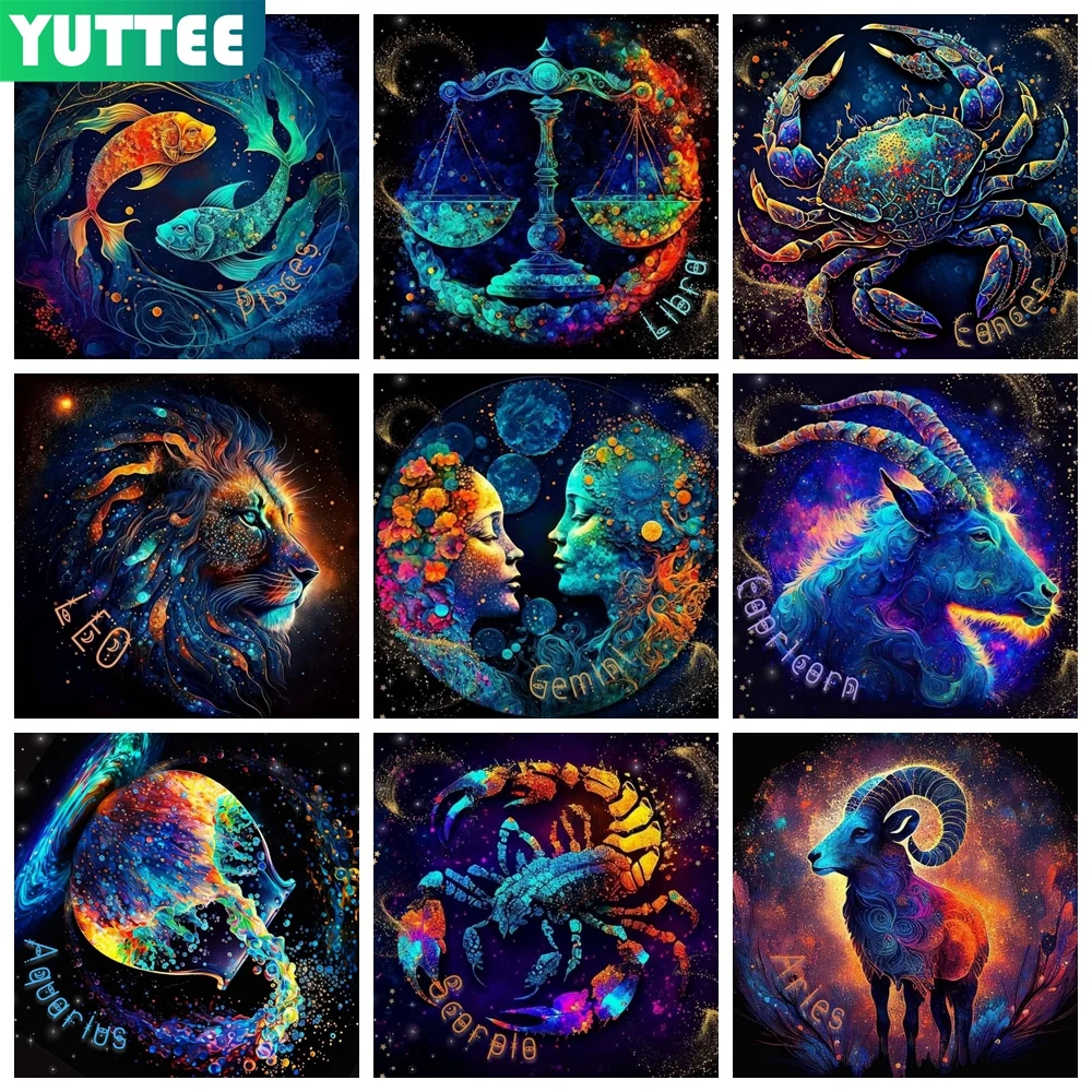 Zodiac Sign 5D DIY Diamond Painting Embroidery Fantasy Starry Night Art Cross Stitch Mosaic Rhinestones Hobby Home Decor Gift