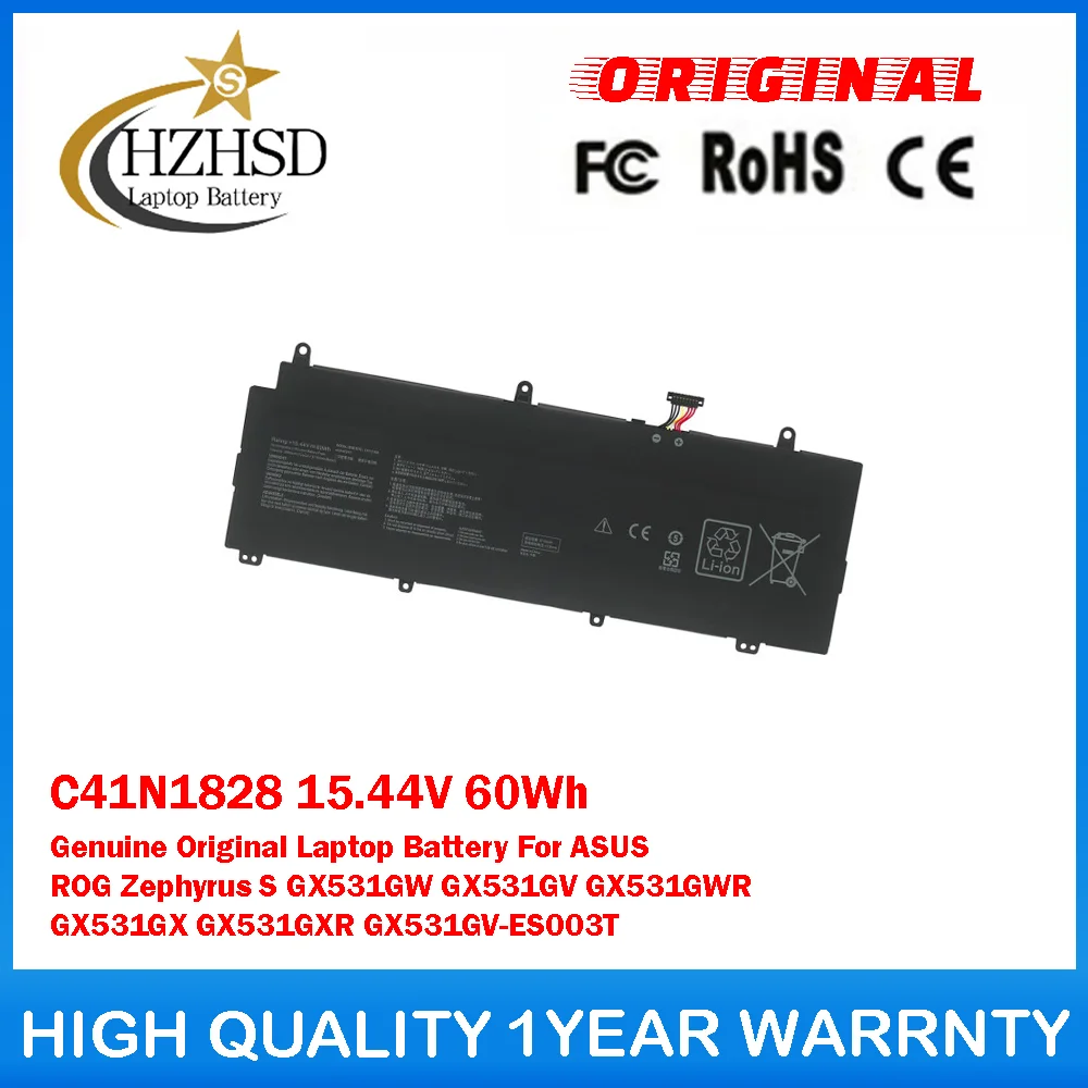 C41N1828 15.44V 60Wh Genuine Original Laptop Battery For ASUS ROG Zephyrus S GX531GW GX531GWR GX531GX GX531GXR GX531GV-ES003T