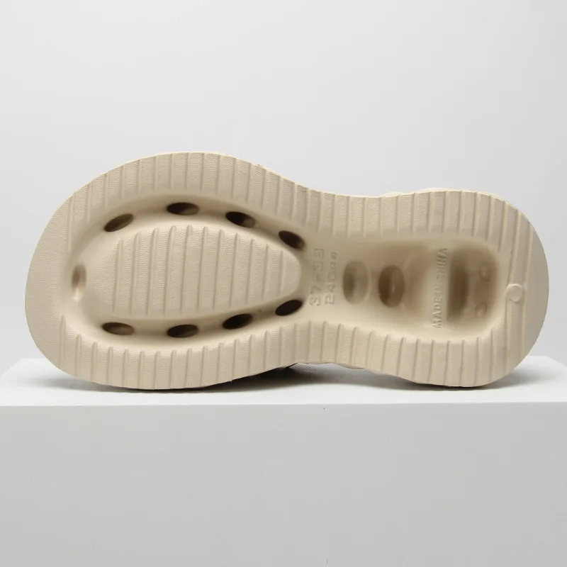 نعال سميكة للنساء ترتدي الخارج مع قاعدة إسفنجية وزيادة الارتفاع، شباشب أناناس مضادة للانزلاق