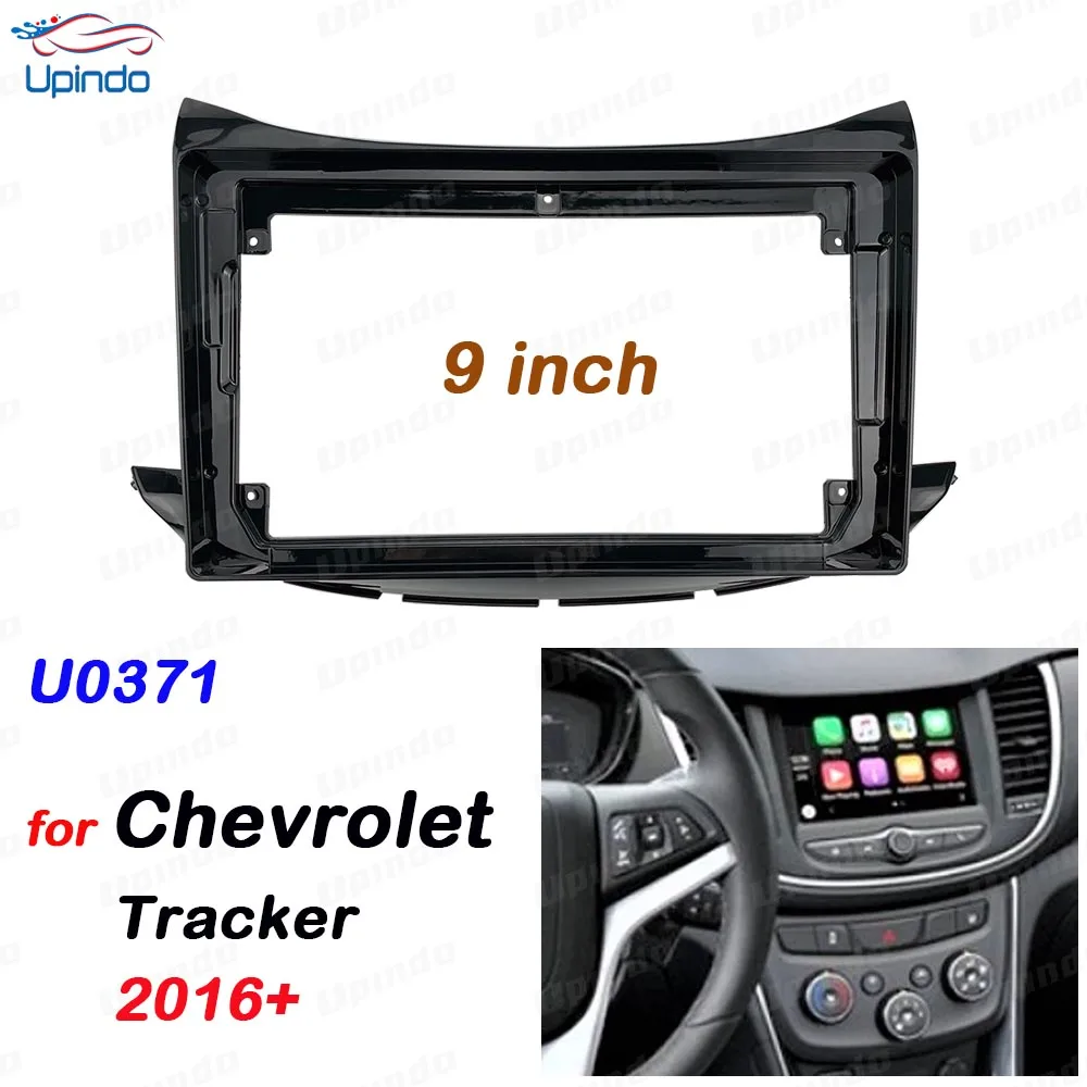 

Car Accessory Double Din 9 Inch Radio Plastic Fascia Panel Frame for Chevy Chevrolet Tracker 2016+ Dashboard Mount Kit