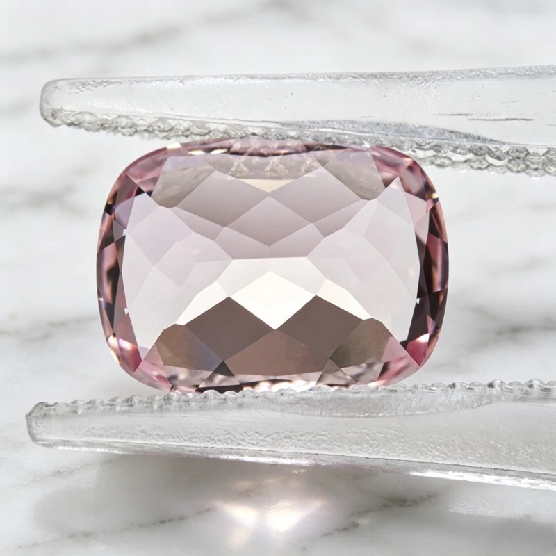 Hochwertiger Labor-Saphir in Rechteckiger Kissenform, Sakura-Rosa, Edelstein für Schmuckherstellung, Wählbare Zertifizierung – Detail 6
