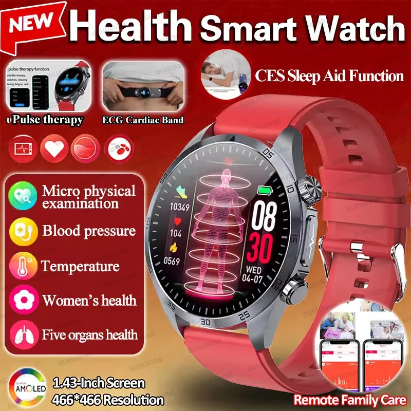 

2026 New ECG+PPG Smart Watch Blood Pressure Health Watch CES Sleep Pulsed Therapeutic Uric Acid Blood Lipids Body Fat waterproof
