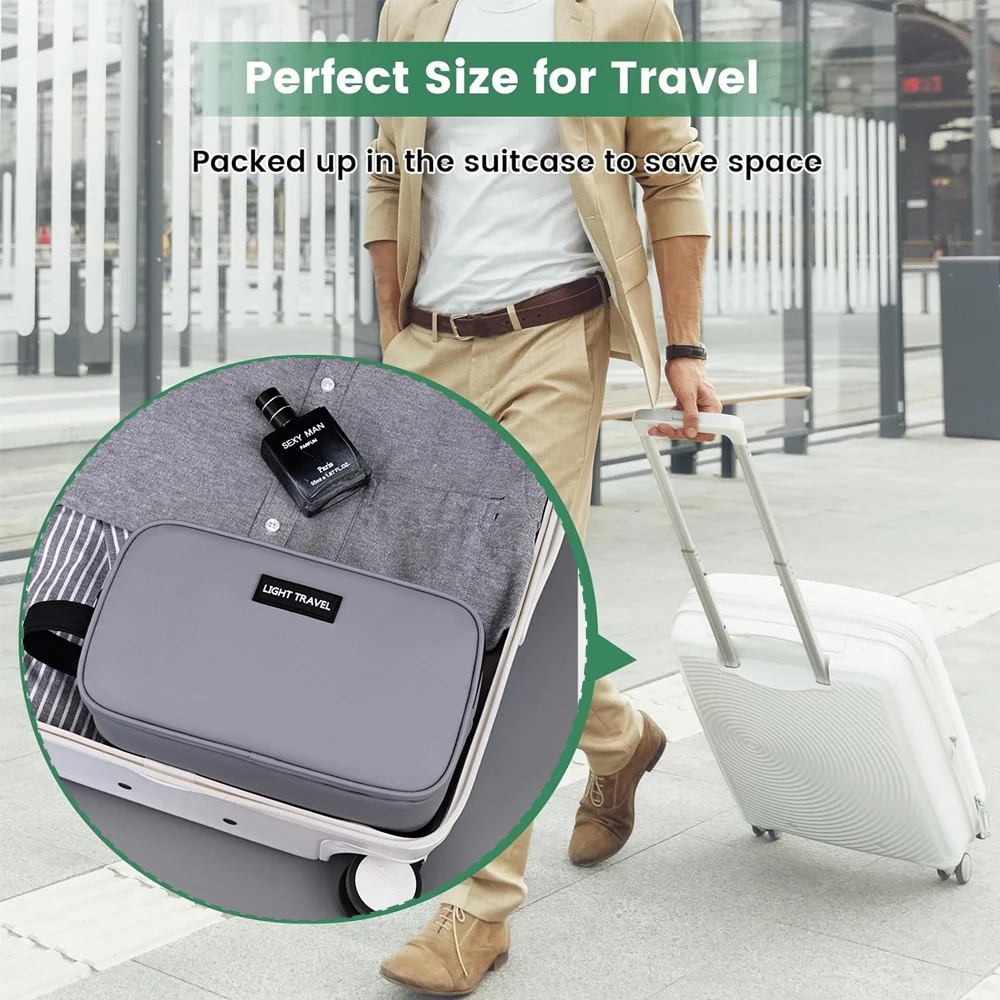 Large Hanging Toiletry Bag for Men Travel, Water-Resistant Dopp Kit with Hooks, Double-Sided Full Open Design & Multiple Pockets