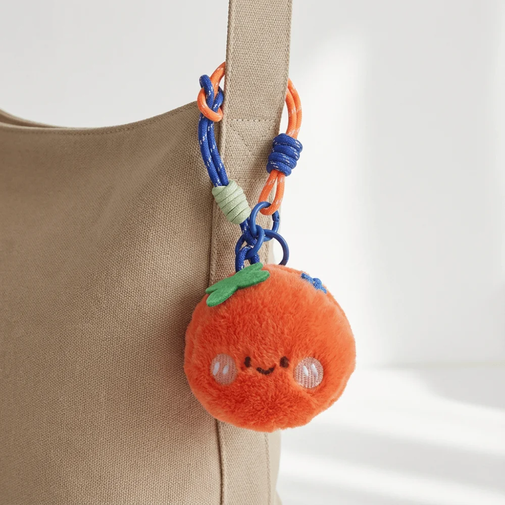 Portable Fruit Cartoon Bag Pendant Key Chain Plush Pouch Plush Earphone Bag Mini Lightweight Dolls Coin Purse Men